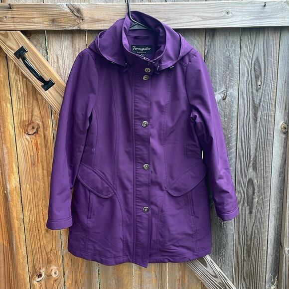 Forecaster of Boston Women's Zip Button Jacket Coat Insulated Med Purple - Picture 1 of 9
